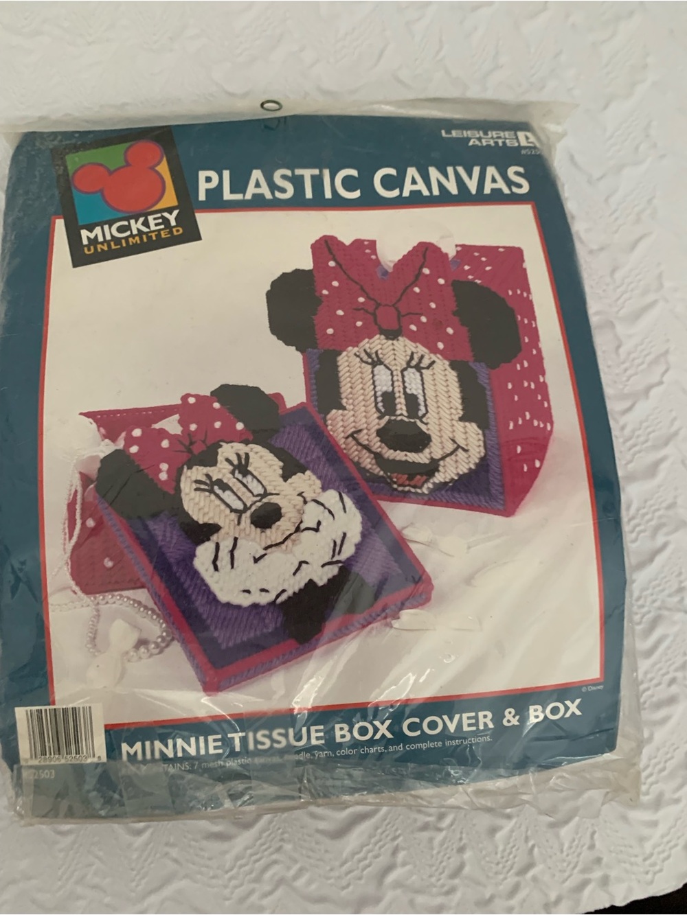 Plastic canvas Disney Minnie tissue box cover & box mickey unlimited vintages 90